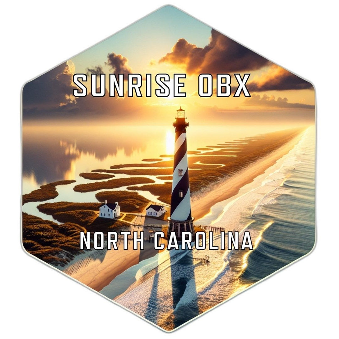 Sunrise Obx North Carolina Souvenir Travel Destination Die Cut Hexagon Fridge Magnet Image 1