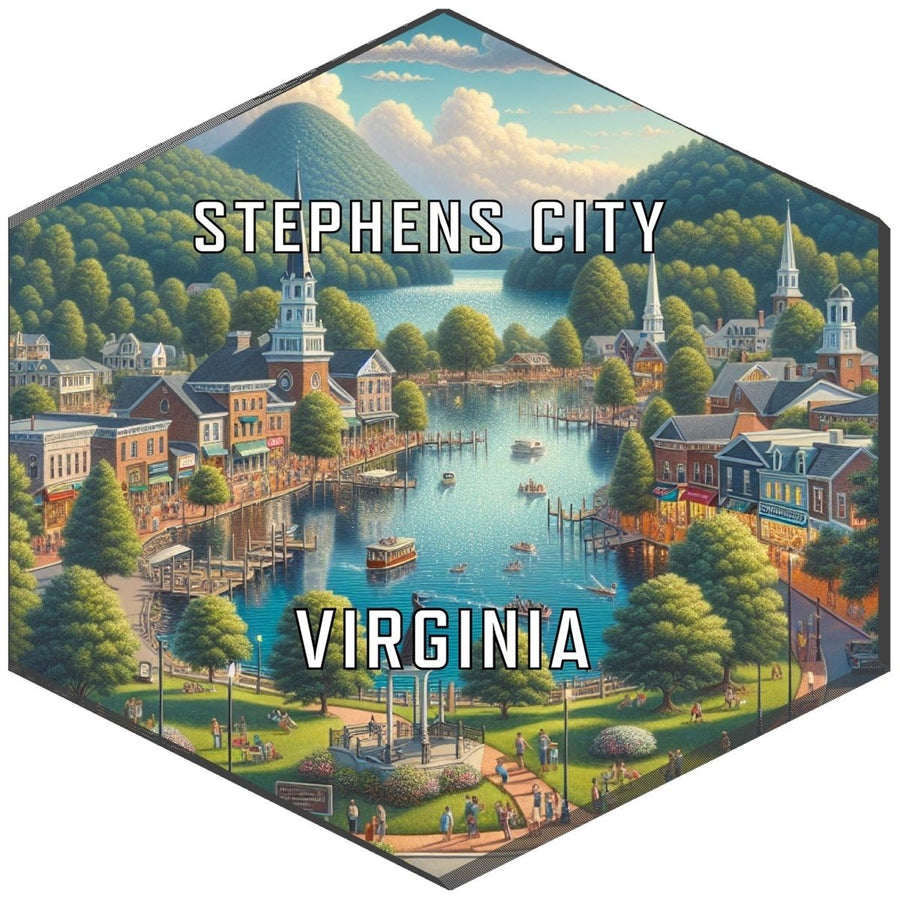 Stephens City Virginia Souvenir Travel Destination Die Cut Hexagon Fridge Magnet Image 1