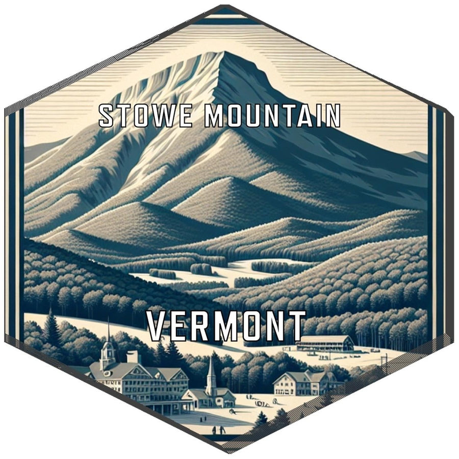 Stowe Mountain Vermont Souvenir Travel Destination Die Cut Hexagon Fridge Magnet Image 1