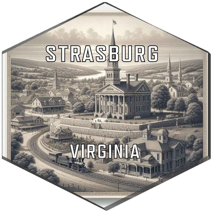 Strasburg Virginia Souvenir Travel Destination Die Cut Hexagon Fridge Magnet Image 1