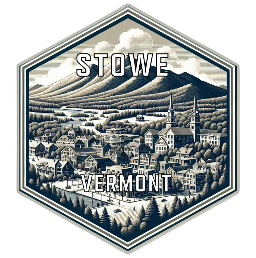 Stowe Vermont Souvenir Travel Destination Die Cut Hexagon Fridge Magnet Image 1