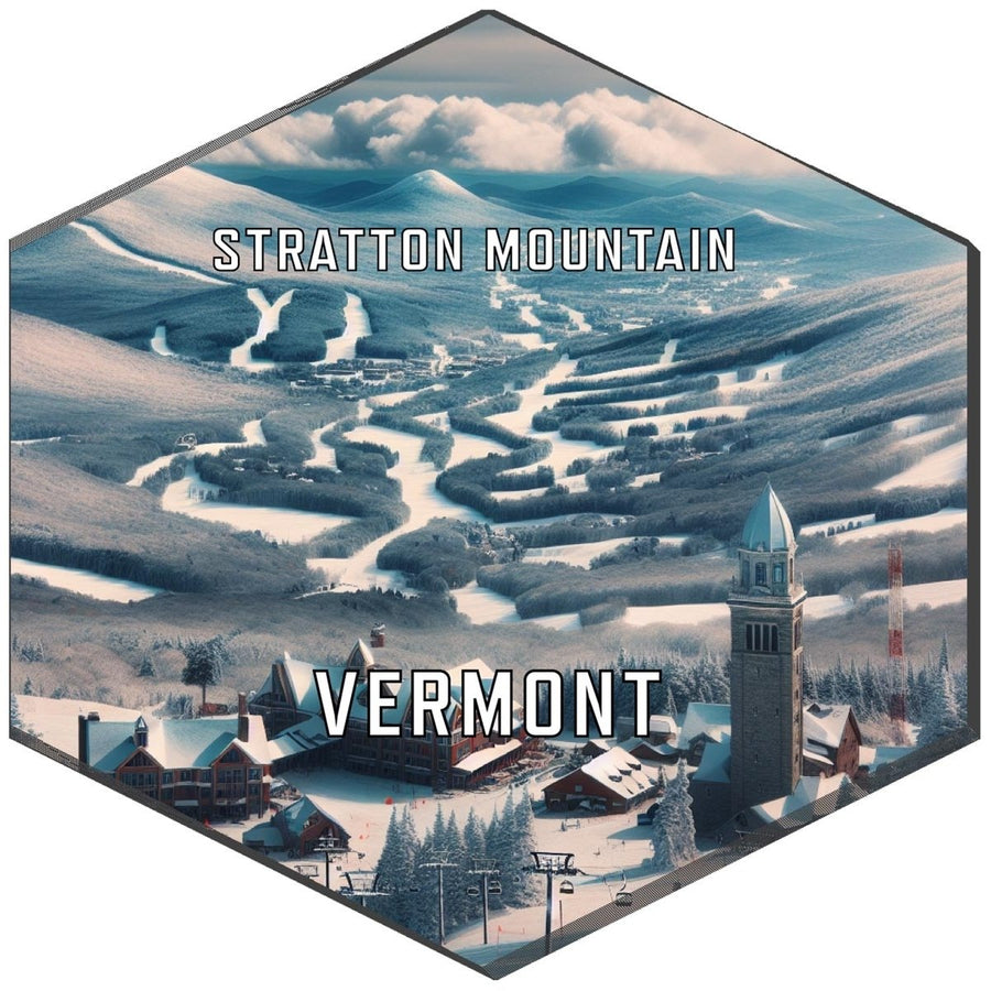 Stratton Mountain Vermont Souvenir Travel Destination Die Cut Hexagon Fridge Magnet Image 1