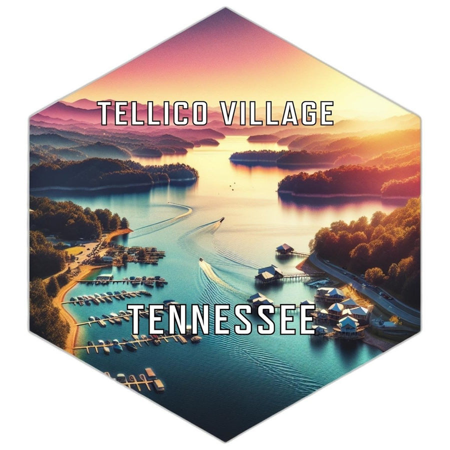 Tellico Village Tennessee Souvenir Travel Destination Die Cut Hexagon Fridge Magnet Image 1