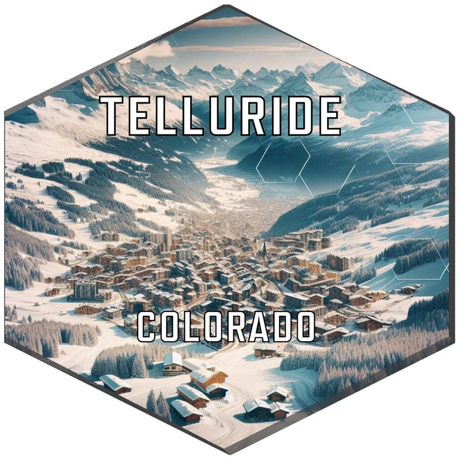 Telluride Colorado Souvenir Travel Destination Die Cut Hexagon Fridge Magnet Image 1