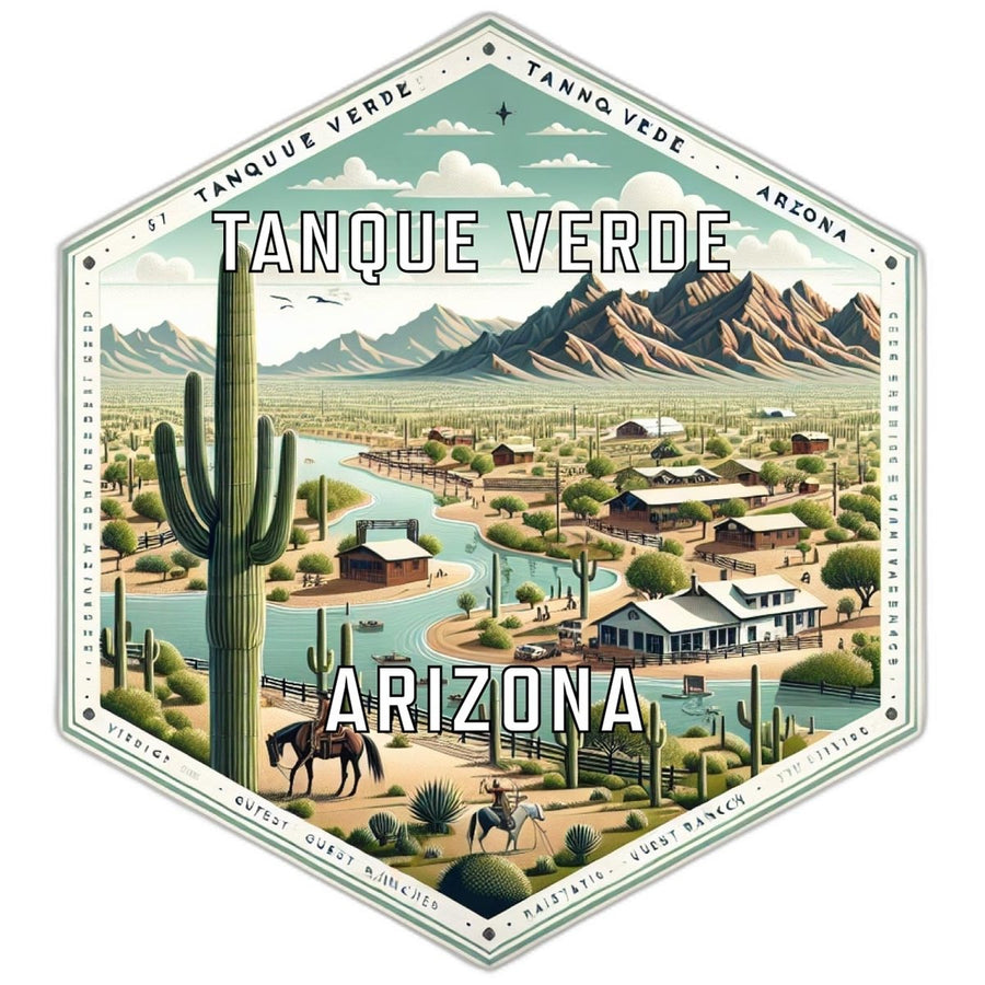 Tanque Verde Arizona Souvenir Travel Destination Die Cut Hexagon Fridge Magnet Image 1