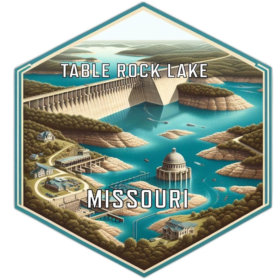 Table Rock Lake Missouri Souvenir Travel Destination Die Cut Hexagon Fridge Magnet Image 1