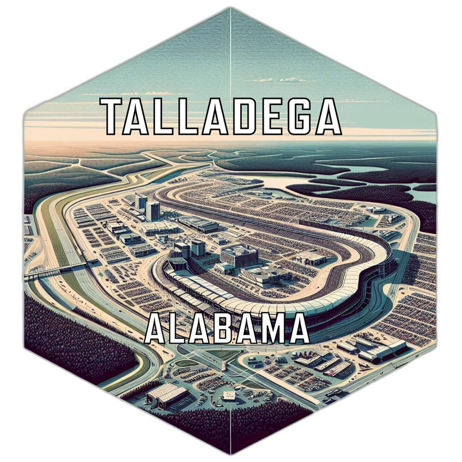 Talladega Alabama Souvenir Travel Destination Die Cut Hexagon Fridge Magnet Image 1