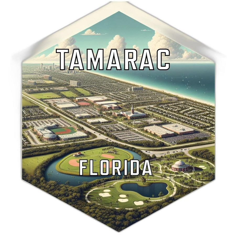 Tamarac Florida Souvenir Travel Destination Die Cut Hexagon Fridge Magnet Image 1