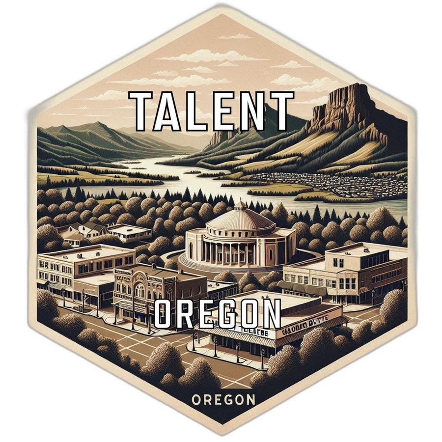 Talent Oregon Souvenir Travel Destination Die Cut Hexagon Fridge Magnet Image 1