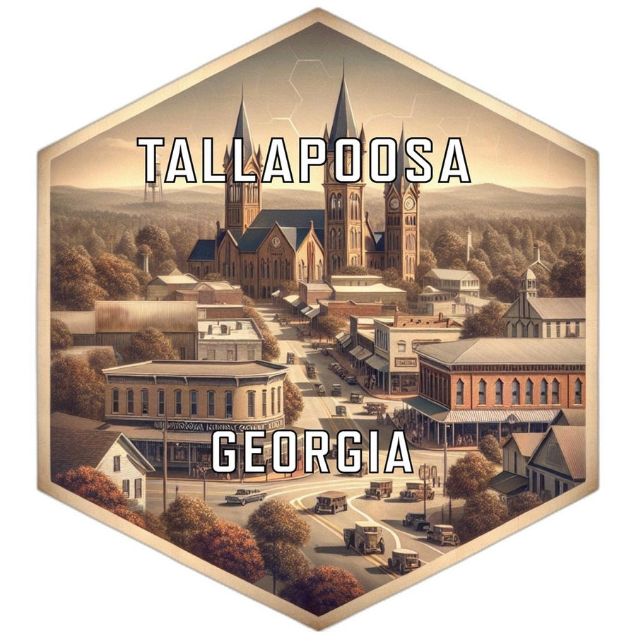 Tallapoosa Georgia Souvenir Travel Destination Die Cut Hexagon Fridge Magnet Image 1