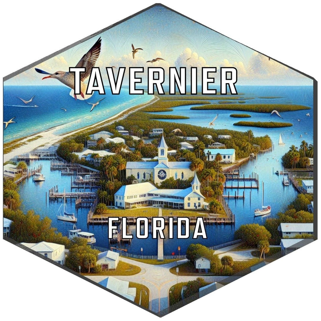 Tavernier Florida Souvenir Travel Destination Die Cut Hexagon Fridge Magnet Image 1