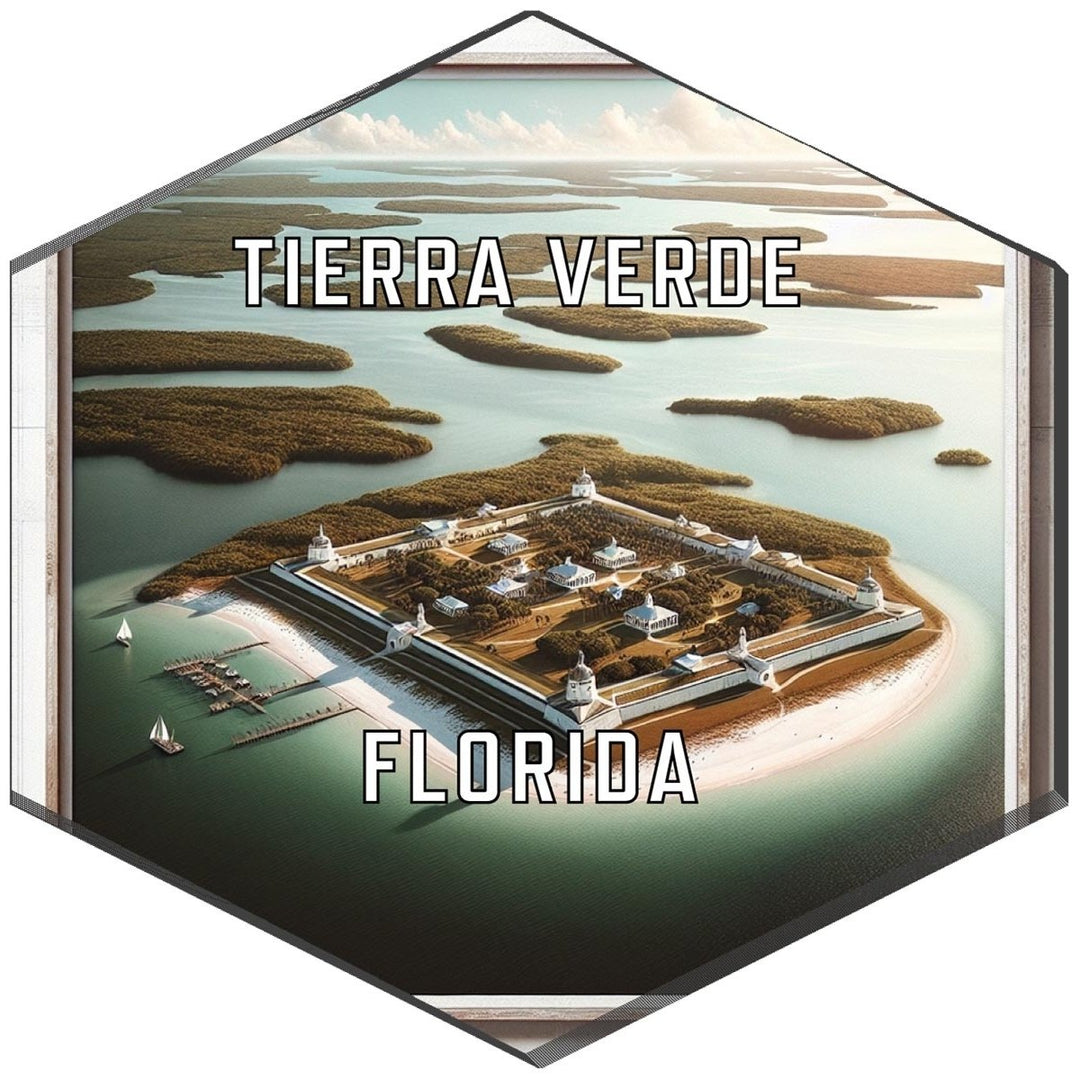 Tierra Verde Florida Souvenir Travel Destination Die Cut Hexagon Fridge Magnet Image 1