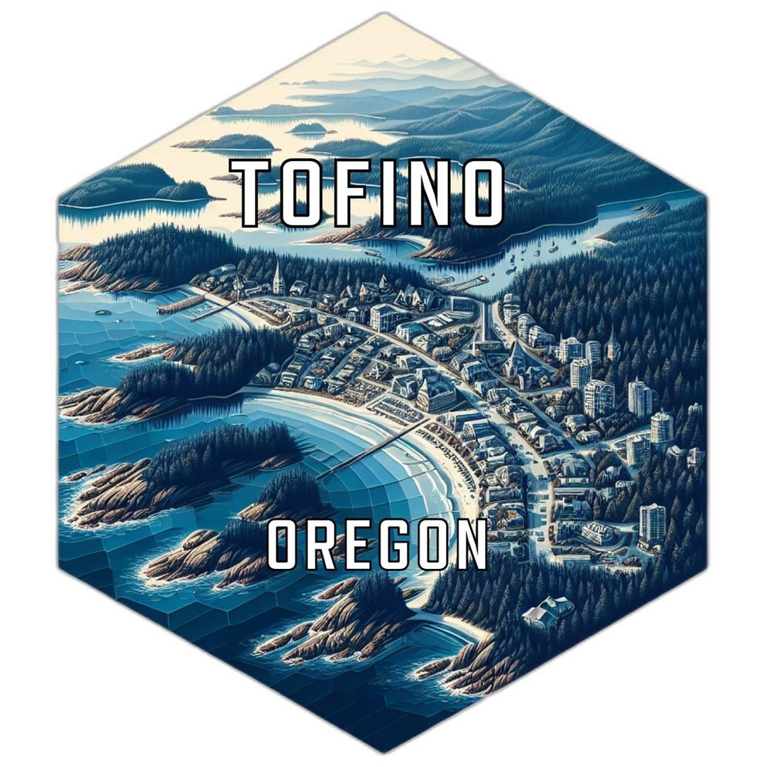 Tofino Oregon Souvenir Travel Destination Die Cut Hexagon Fridge Magnet Image 1