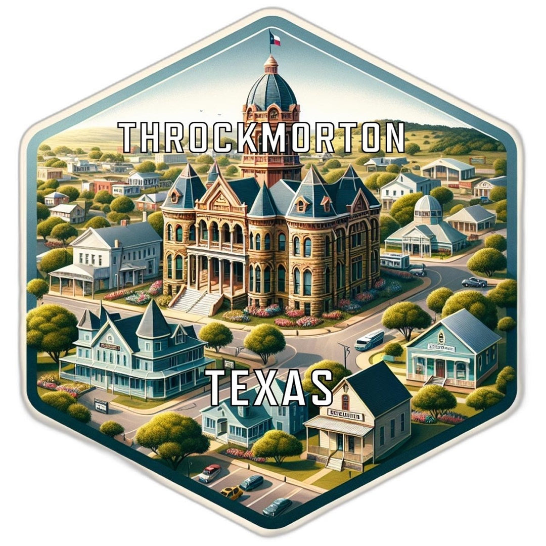 Throckmorton Texas Souvenir Travel Destination Die Cut Hexagon Fridge Magnet Image 1