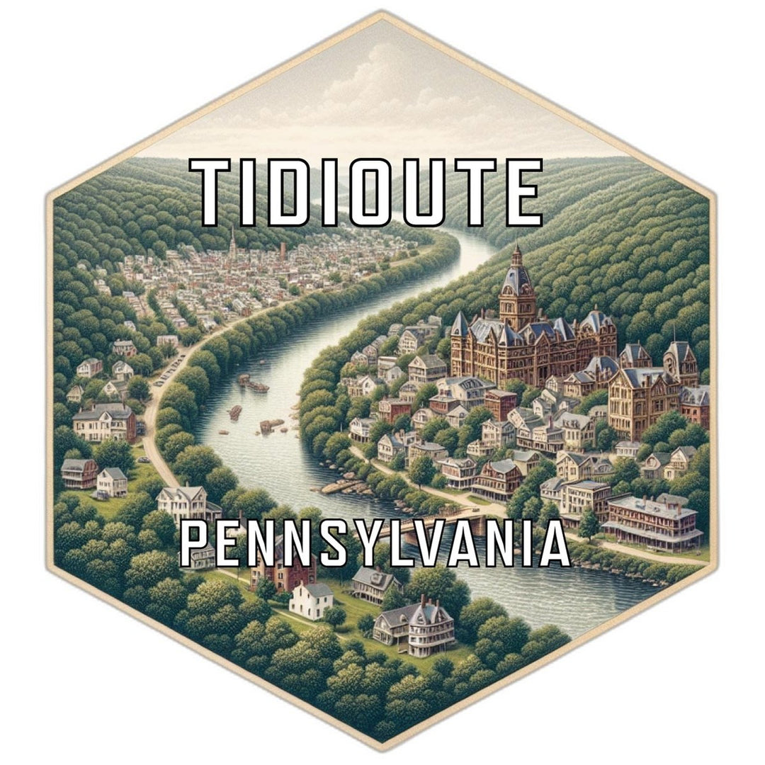 Tidioute Pennsylvania Souvenir Travel Destination Die Cut Hexagon Fridge Magnet Image 1