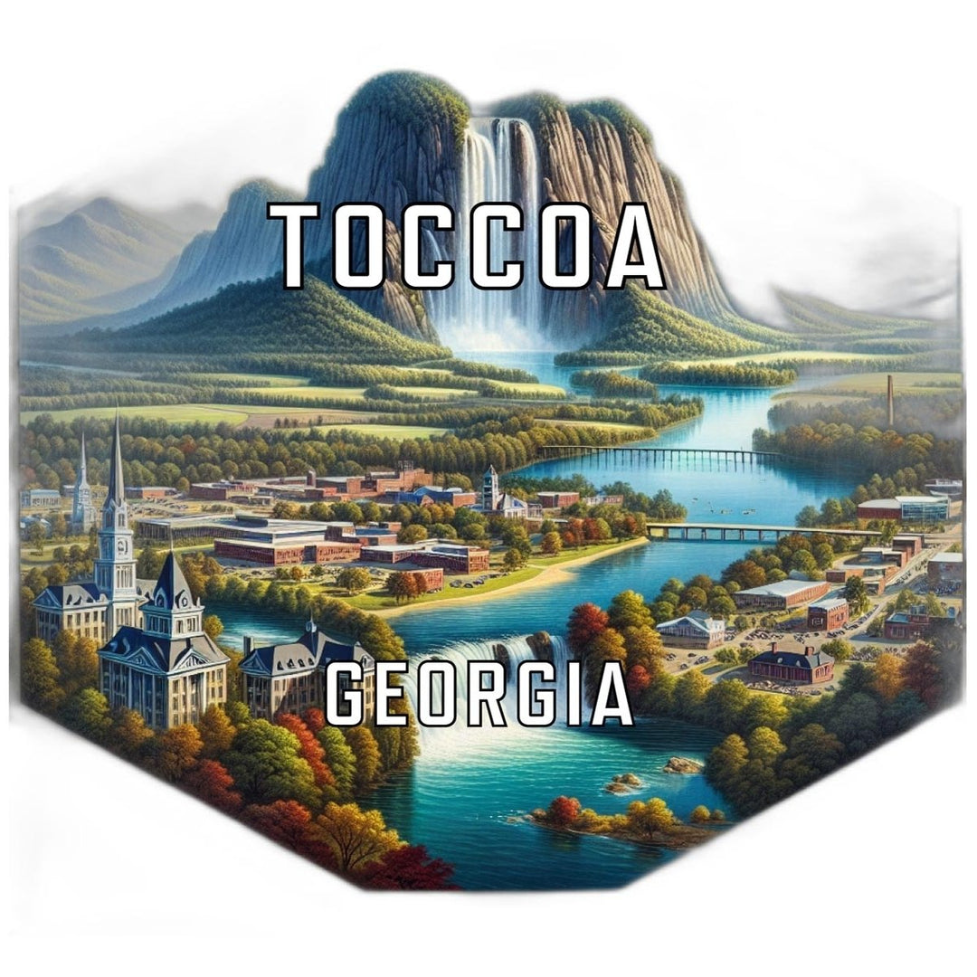 Toccoa Georgia Souvenir Travel Destination Die Cut Hexagon Fridge Magnet Image 1