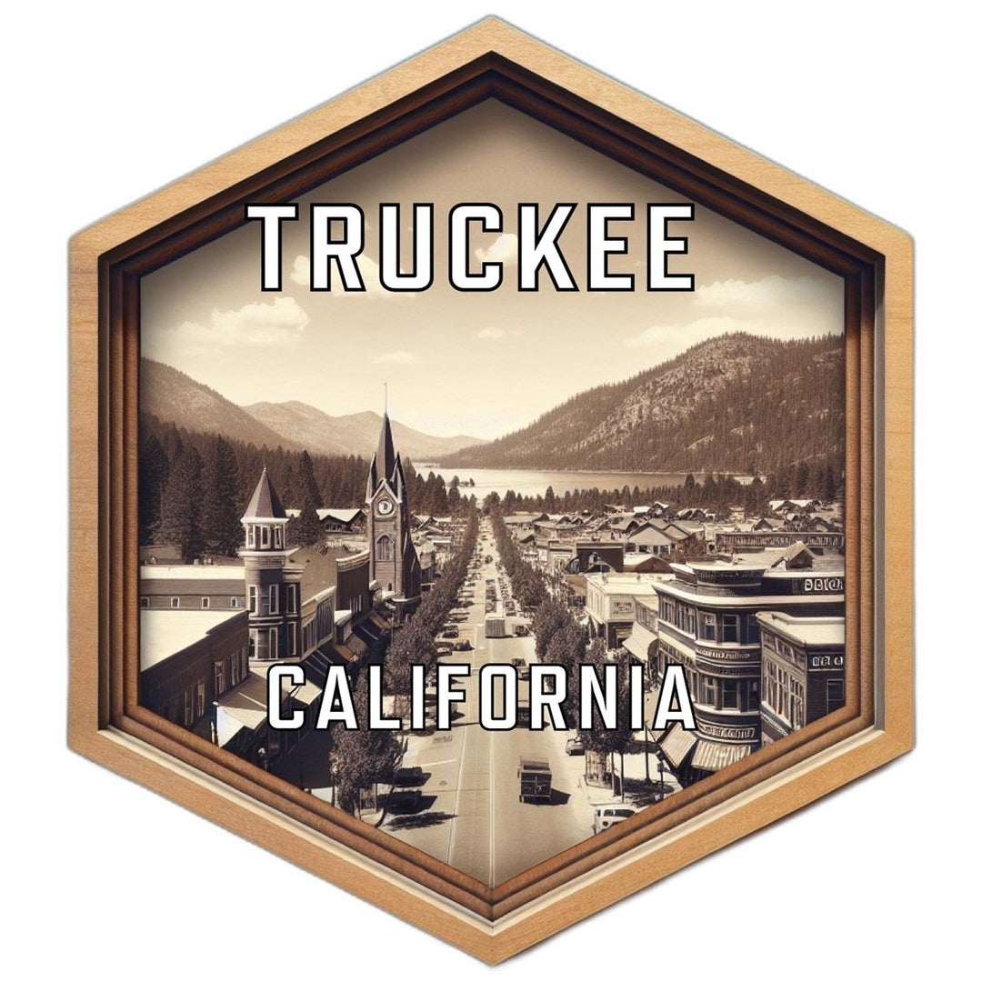 Truckee California Souvenir Travel Destination Die Cut Hexagon Fridge Magnet Image 1