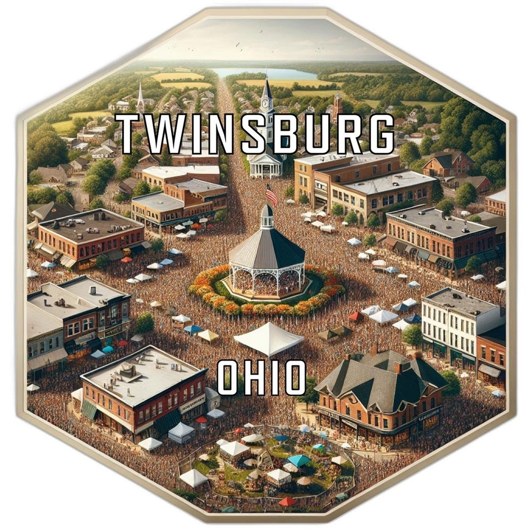 Twinsburg Ohio Souvenir Travel Destination Die Cut Hexagon Fridge Magnet Image 1