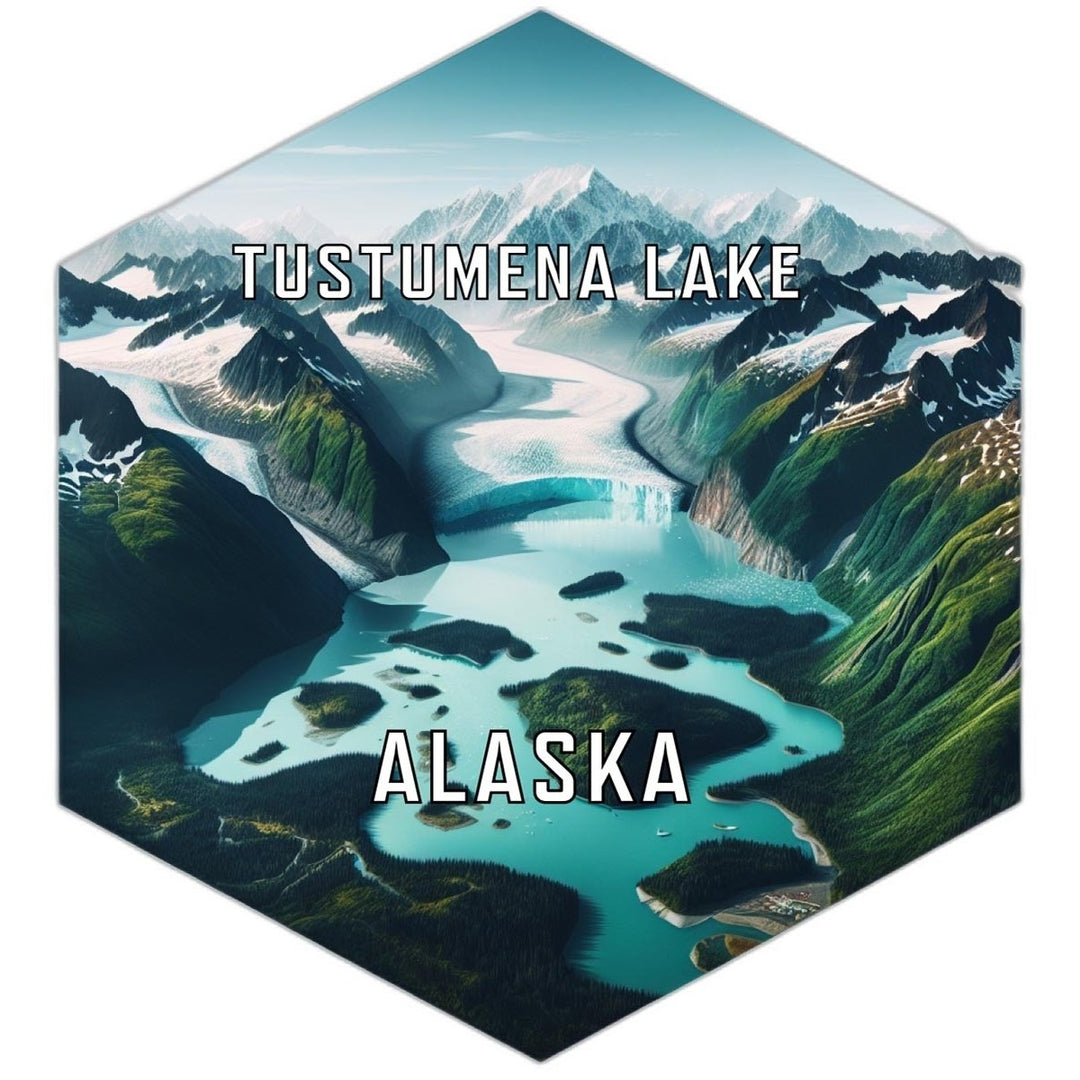 Tustumena Lake Alaska Souvenir Travel Destination Die Cut Hexagon Fridge Magnet Image 1