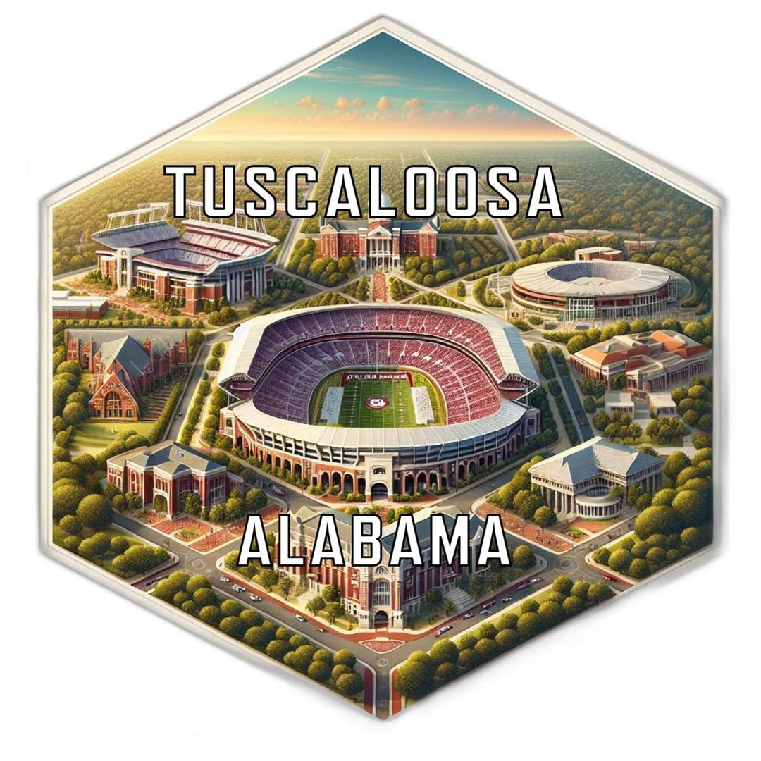 Tuscaloosa Alabama Souvenir Travel Destination Die Cut Hexagon Fridge Magnet Image 1