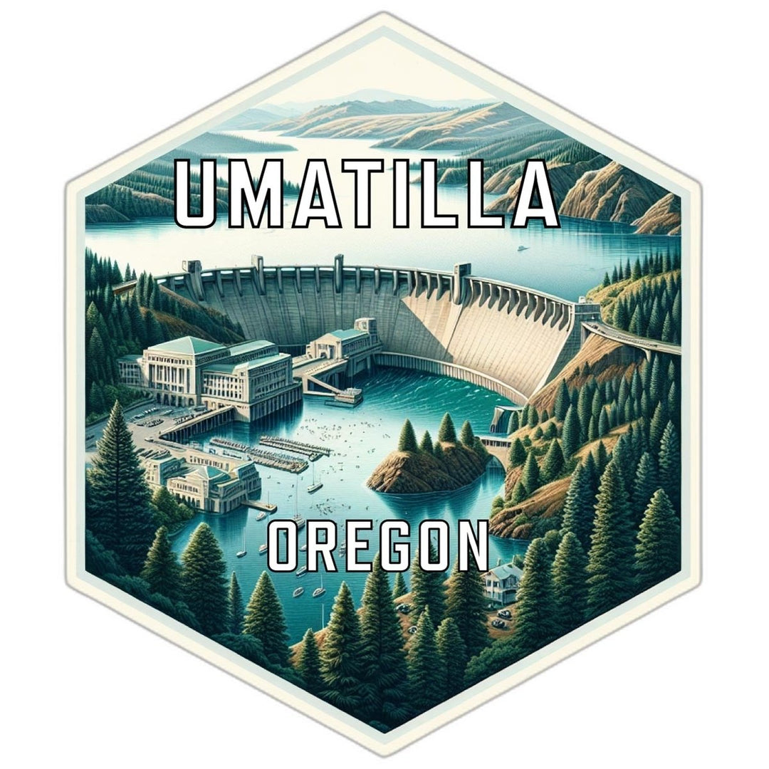 Umatilla Oregon Souvenir Travel Destination Die Cut Hexagon Fridge Magnet Image 1