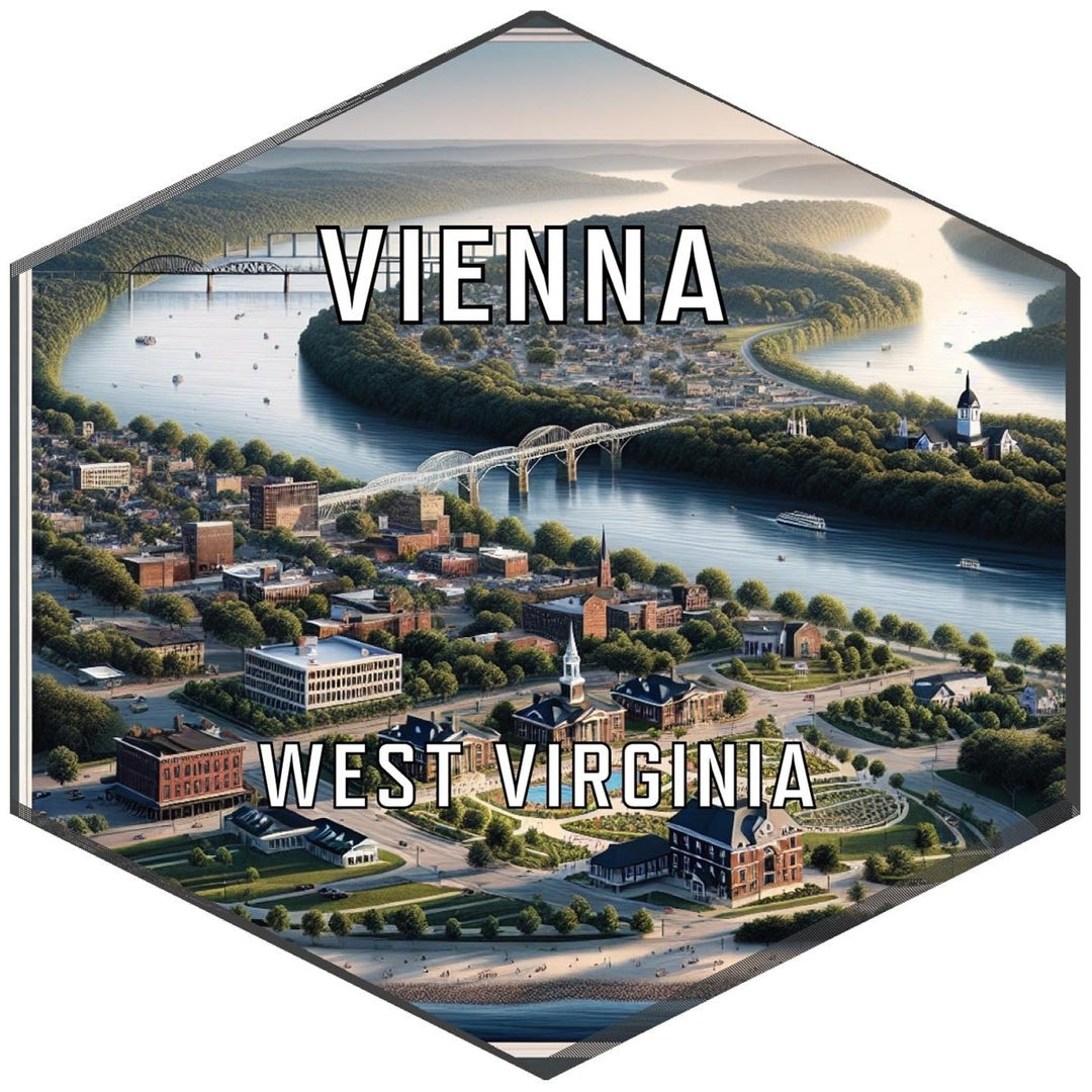 Vienna West Virginia Souvenir Travel Destination Die Cut Hexagon Fridge Magnet Image 1