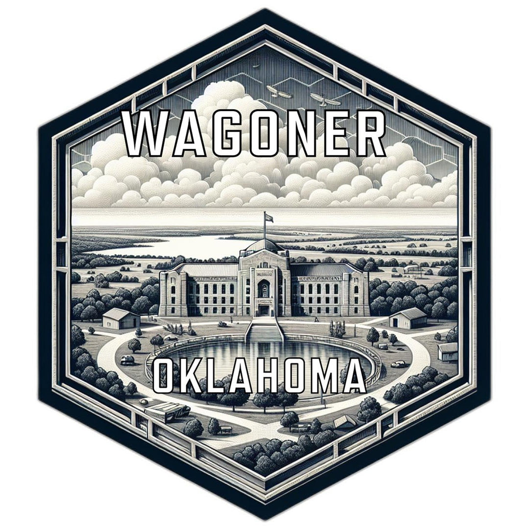 Wagoner Oklahoma Souvenir Travel Destination Die Cut Hexagon Fridge Magnet Image 1