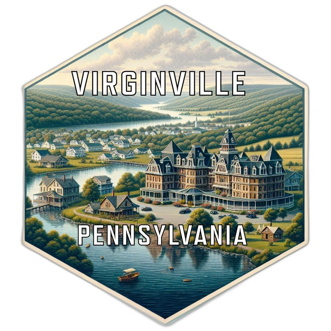 Virginville Pennsylvania Souvenir Travel Destination Die Cut Hexagon Fridge Magnet Image 1