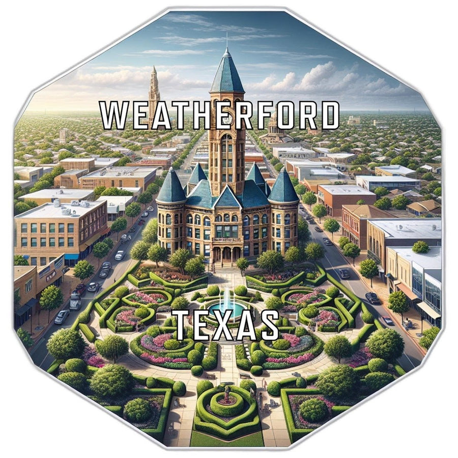 Weatherford Texas Souvenir Travel Destination Die Cut Hexagon Fridge Magnet Image 1