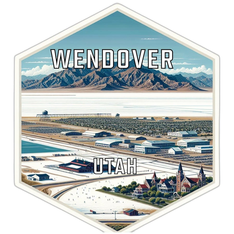 Wendover Utah Souvenir Travel Destination Die Cut Hexagon Fridge Magnet Image 1