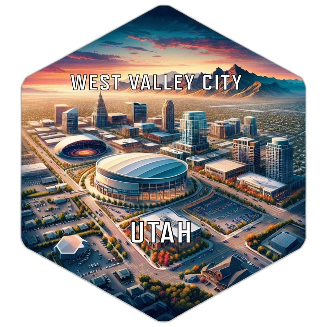 West Valley City Utah Souvenir Travel Destination Die Cut Hexagon Fridge Magnet Image 1