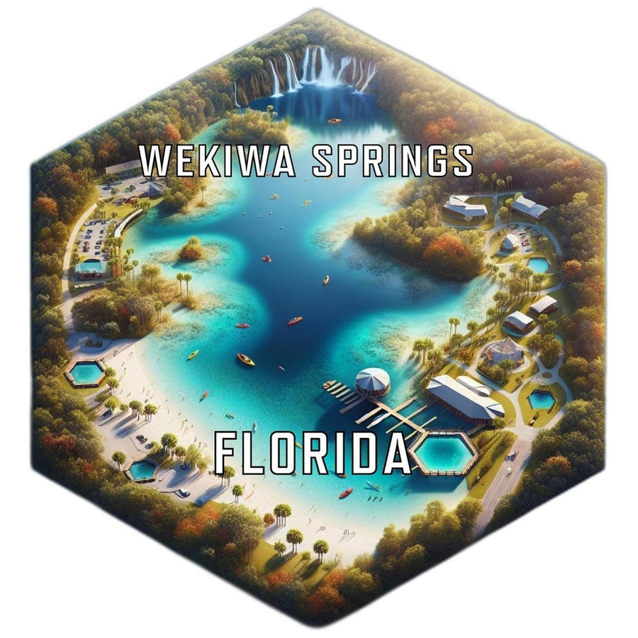 Wekiwa Springs Florida Souvenir Travel Destination Die Cut Hexagon Fridge Magnet Image 1