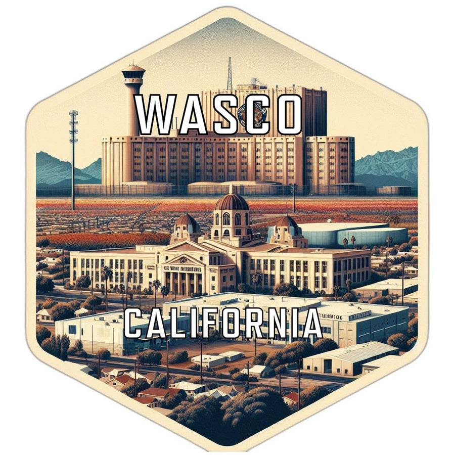 Wasco California Souvenir Travel Destination Die Cut Hexagon Fridge Magnet Image 1