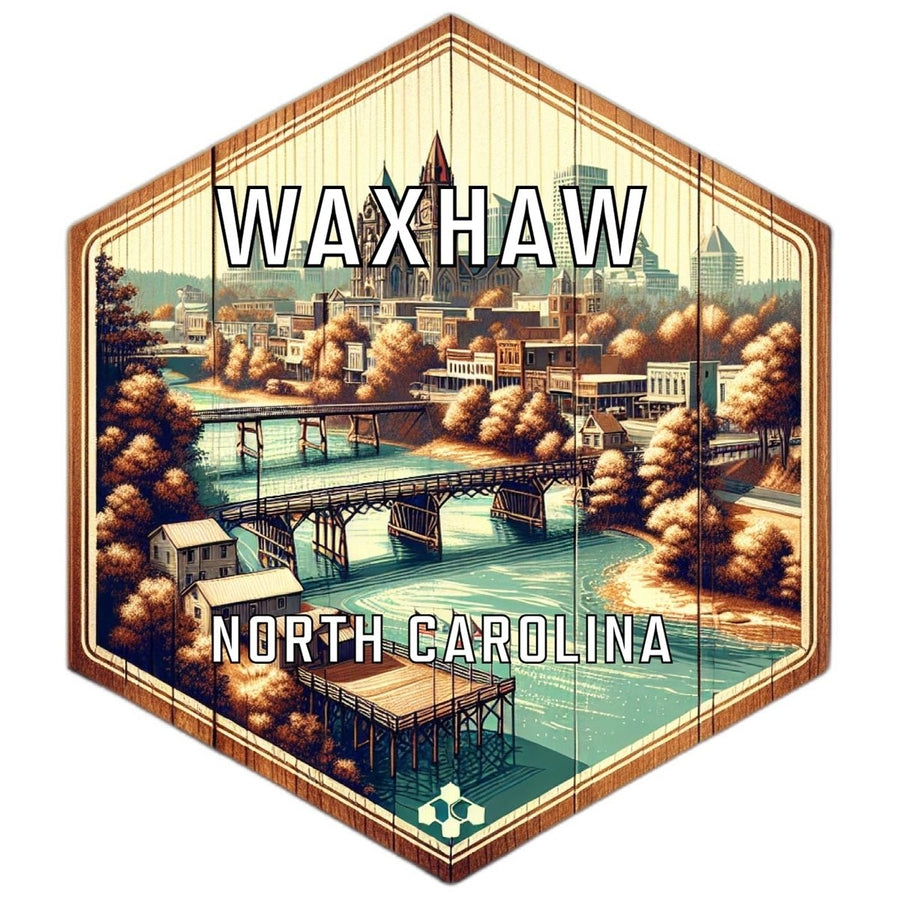 Waxhaw North Carolina Souvenir Travel Destination Die Cut Hexagon Fridge Magnet Image 1