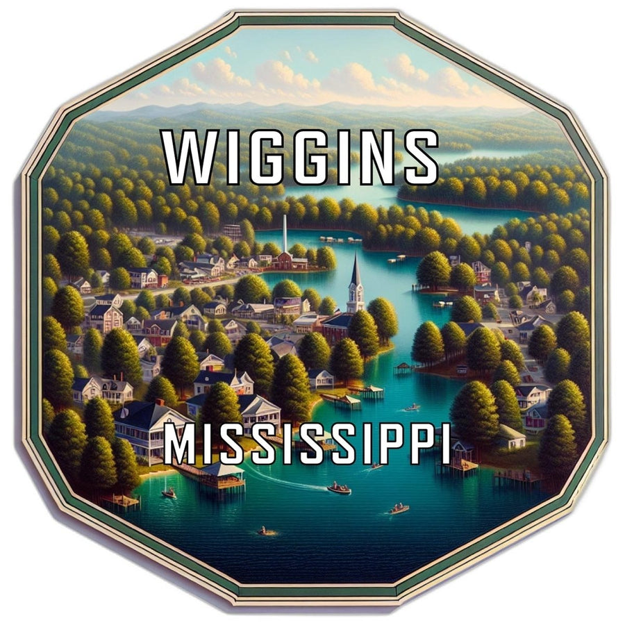 Wiggins Mississippi Souvenir Travel Destination Die Cut Hexagon Fridge Magnet Image 1