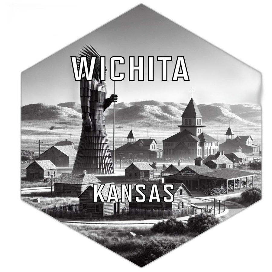 Wichita Kansas Souvenir Travel Destination Die Cut Hexagon Fridge Magnet Image 1