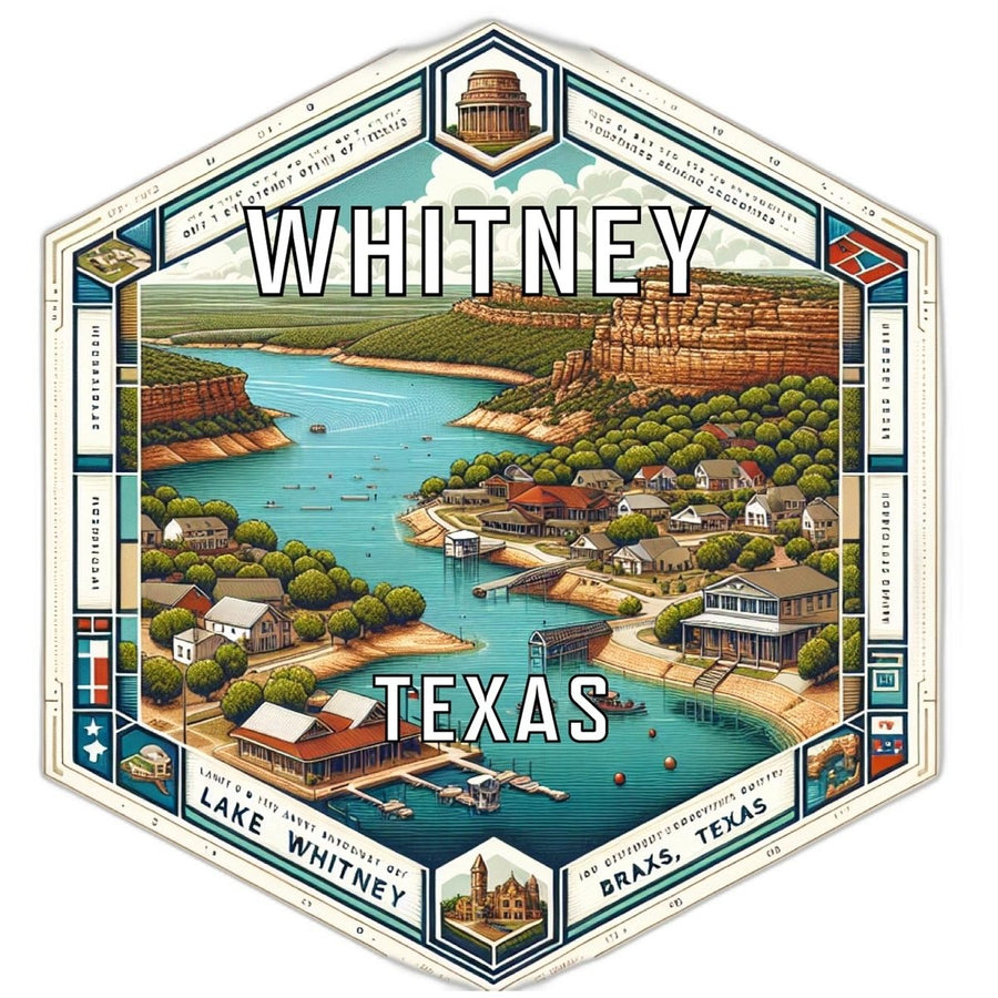 Whitney Texas Souvenir Travel Destination Die Cut Hexagon Fridge Magnet Image 1