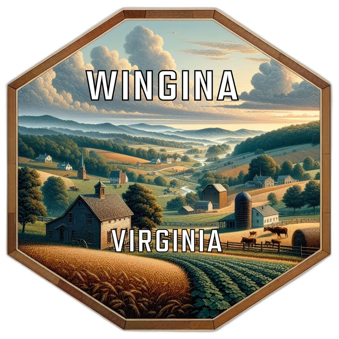 Wingina Virginia Souvenir Travel Destination Die Cut Hexagon Fridge Magnet Image 1