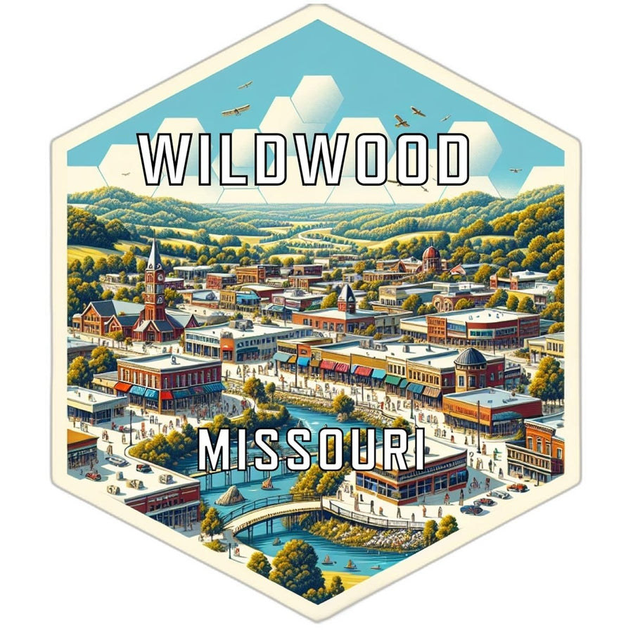 Wildwood Missouri Souvenir Travel Destination Die Cut Hexagon Fridge Magnet Image 1