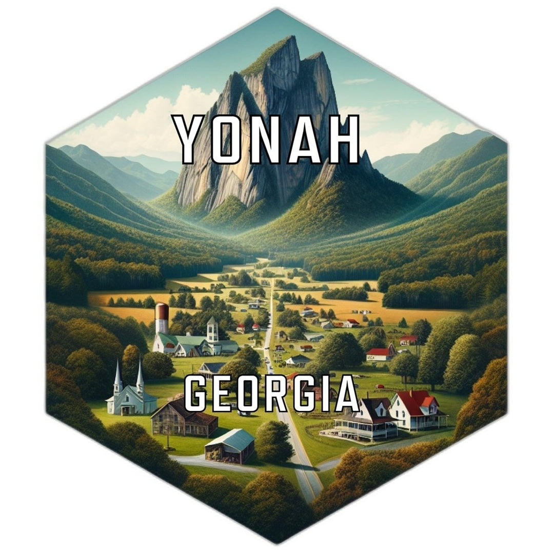 Yonah Georgia Souvenir Travel Destination Die Cut Hexagon Fridge Magnet Image 1