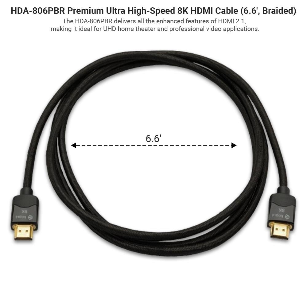 8K HDMI Cable 6.6ft Ultra High-Speed 48Gbps 3-Layer Shielding Braided Gold-Plated Flame-Resistant - Ideal for UHD and Image 2