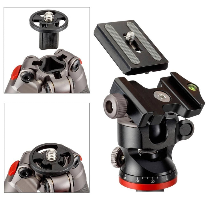 Compact Carbon Fiber Tripod w/ 2-Way Ball Head 13 lb Capacity Adjust Height (5-51.1") 14.5" Folded 5-Section Lightweight Image 2