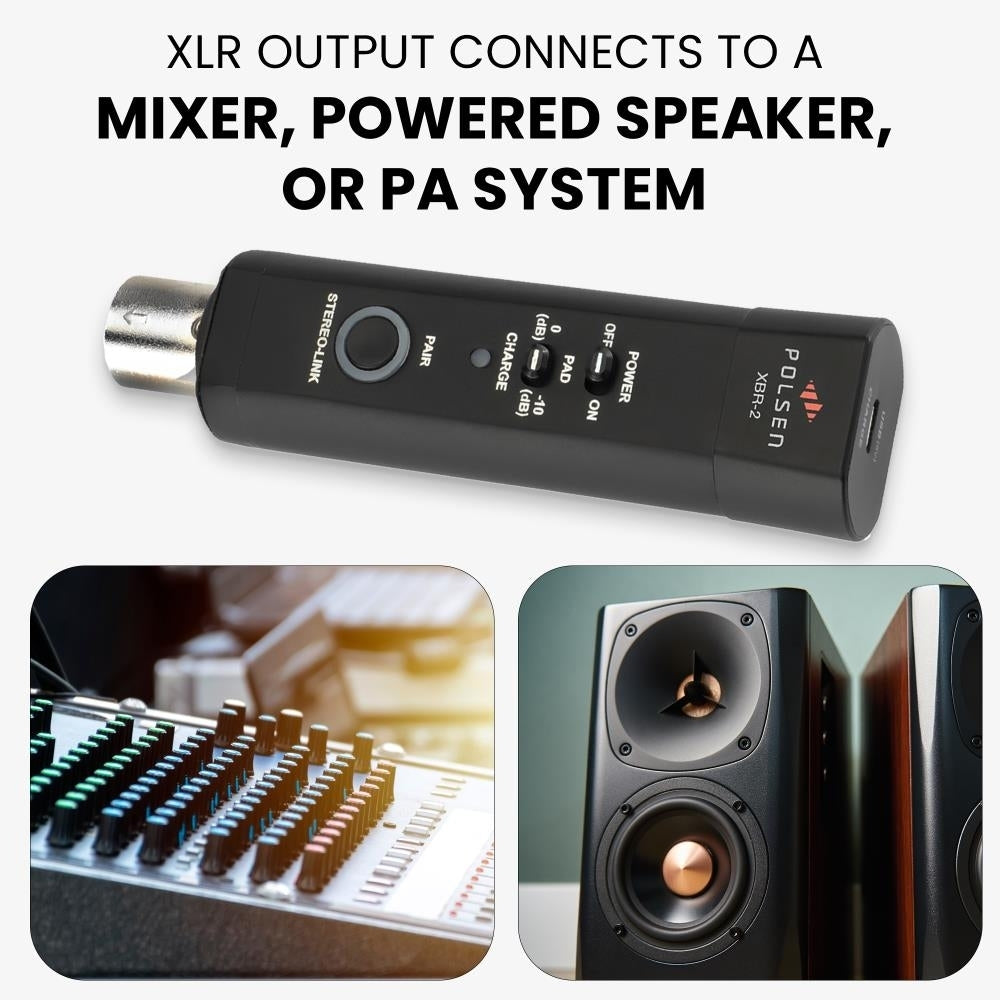 XLR Bluetooth Audio Receiver Bluetooth 5.0 3-Pin XLR Output 10 dB Pad Stereo Link 10-Hour Battery- Ideal for Live Image 9