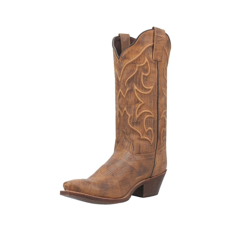 Laredo Western Boots Womens Reva Snip Toe 12" Pull On Honey 54267 Image 1