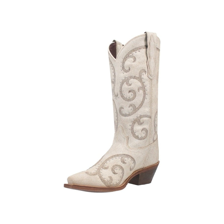 Laredo Western Boots Womens Haisley Studs Snip Toe Off White 52201 Image 1