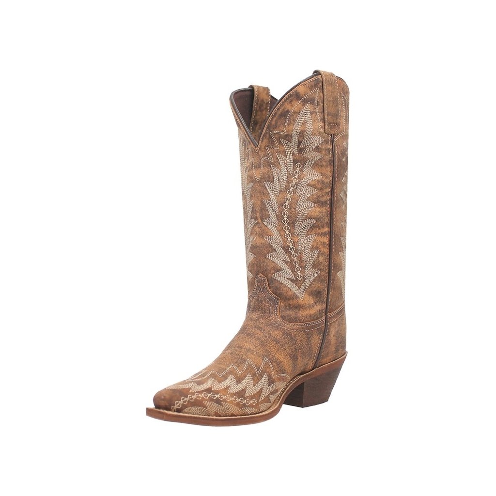 Laredo Western Boots Womens Fancy Stitch Snip Toe Emmylee Tan 52189 Image 1