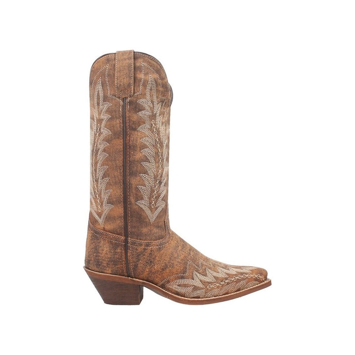 Laredo Western Boots Womens Fancy Stitch Snip Toe Emmylee Tan 52189 Image 3