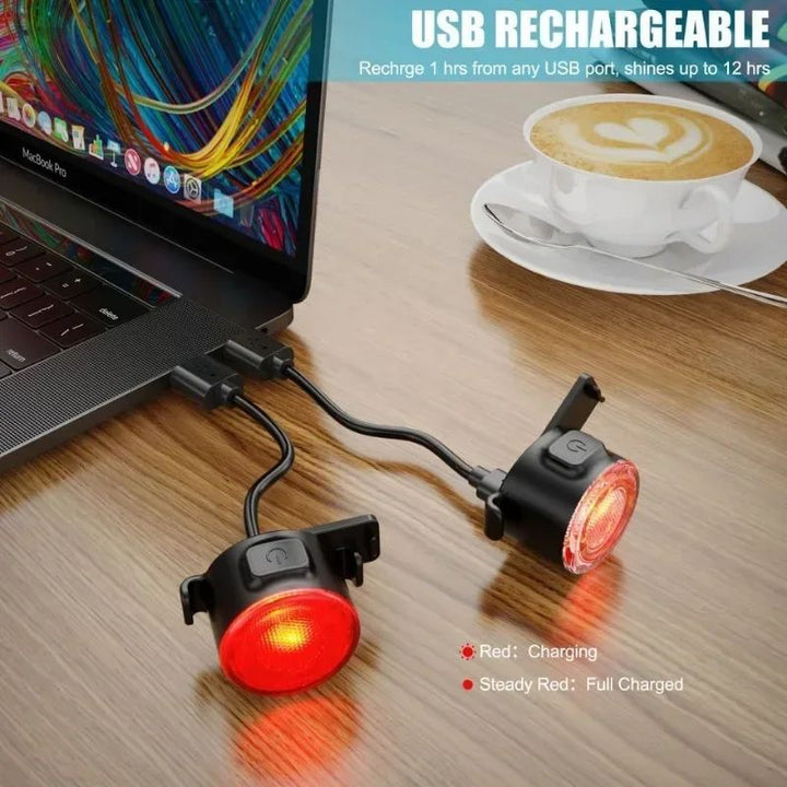 Bike Waterproof LED Bicycle Taillight Battery-Powered Warning Light Image 4