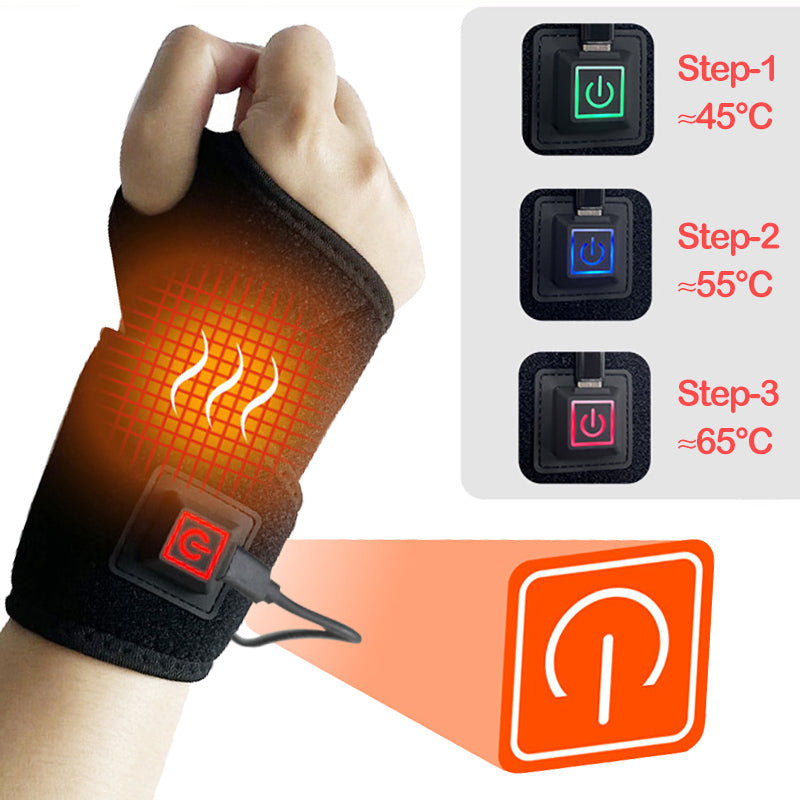 Heating Wrist Protector Sports Protection Breathable Support Sleeve Hand Joint Brace Tool Heat Health Care Device Image 1