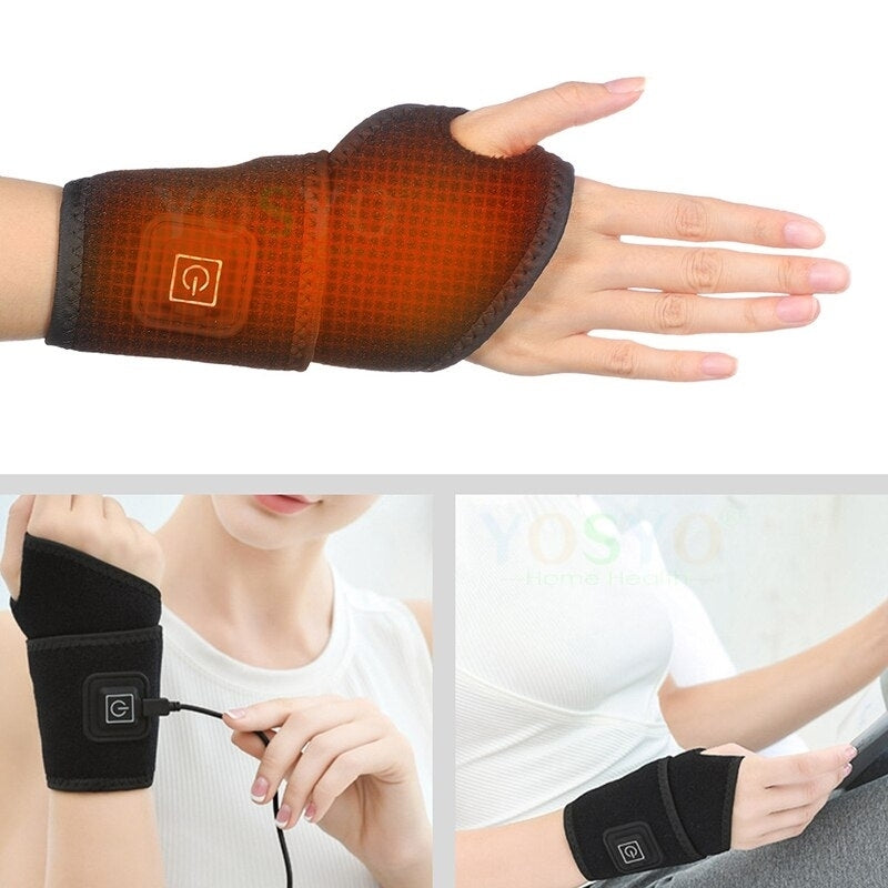 Heating Wrist Protector Sports Protection Breathable Support Sleeve Hand Joint Brace Tool Heat Health Care Device Image 2